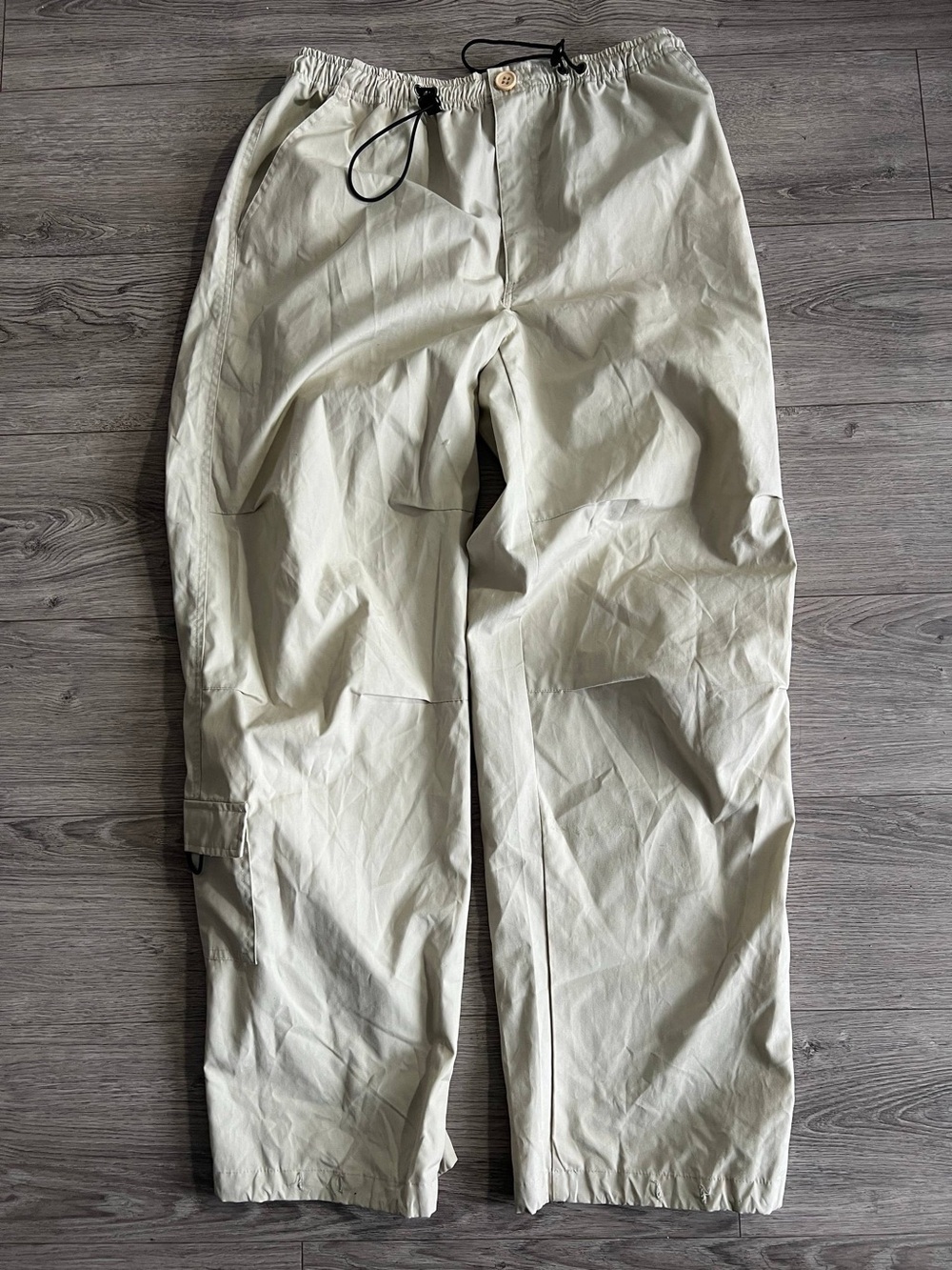 Cargo Pants Beige Size L Techwear Utility Parachute Pants (50)